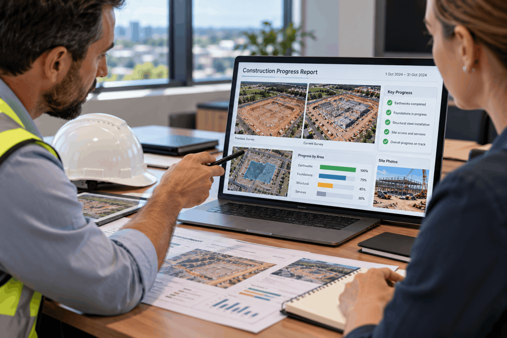 Drone Construction Progress Monitoring: How to Build Reliable Site Reports 1 What Drone Construction Progress Report includes?